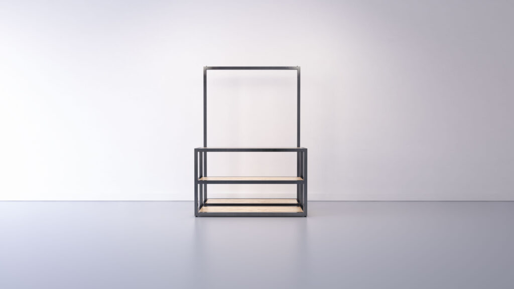 Wandregal, Mittelraumständer 100 x 140 Modell 1009, Farbe wählbar